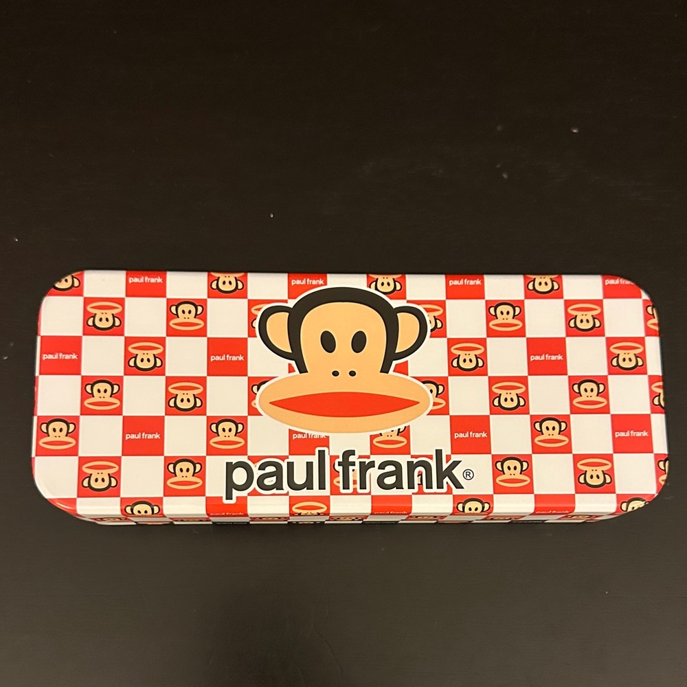 Paul Frank Red & White Julius Monkey Checkerboard Tin or pencil case
